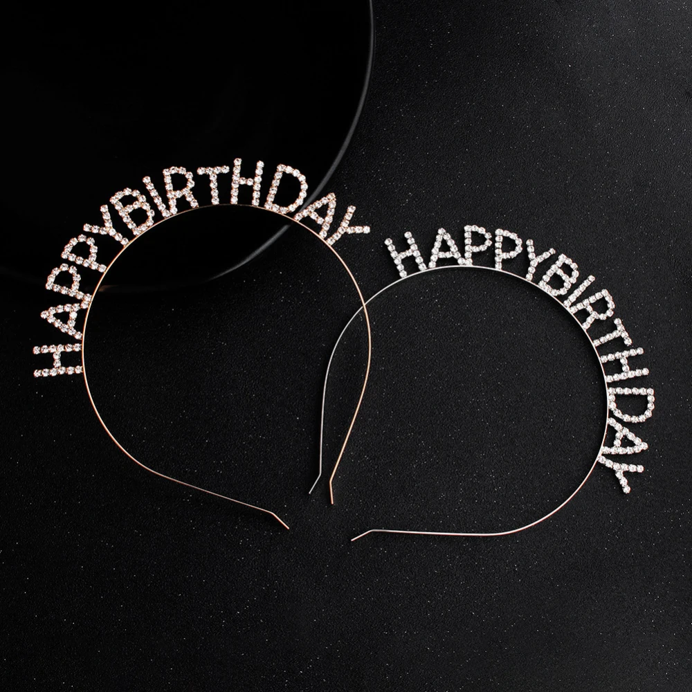 

MrY Gorgeous Rhinestone Happy Birthday Tiara Headband Girl Party Crown