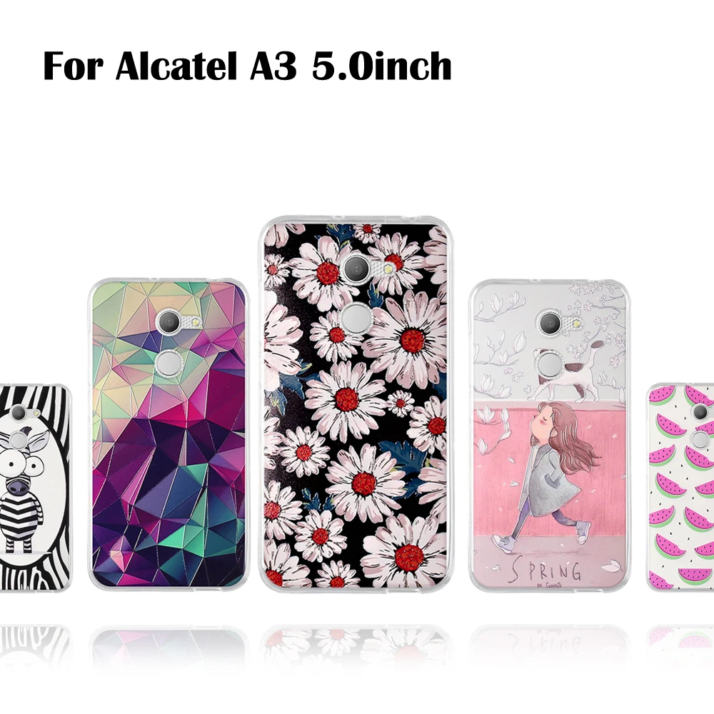 Чехол для Alcatel A3 5046 5046D 5046X 5046Y силиконовый мягкий чехол из ТПУ A 3 милый с цветком|case