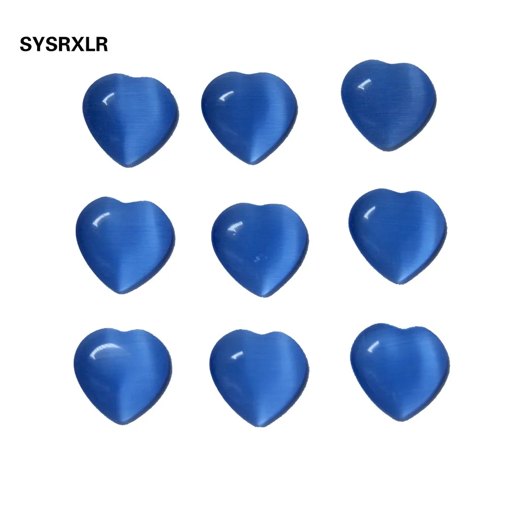 Бусины в форме сердца с голубым опалом 12 мм 20 шт.|cat eye beads|beads for jewelry makingeye bead |