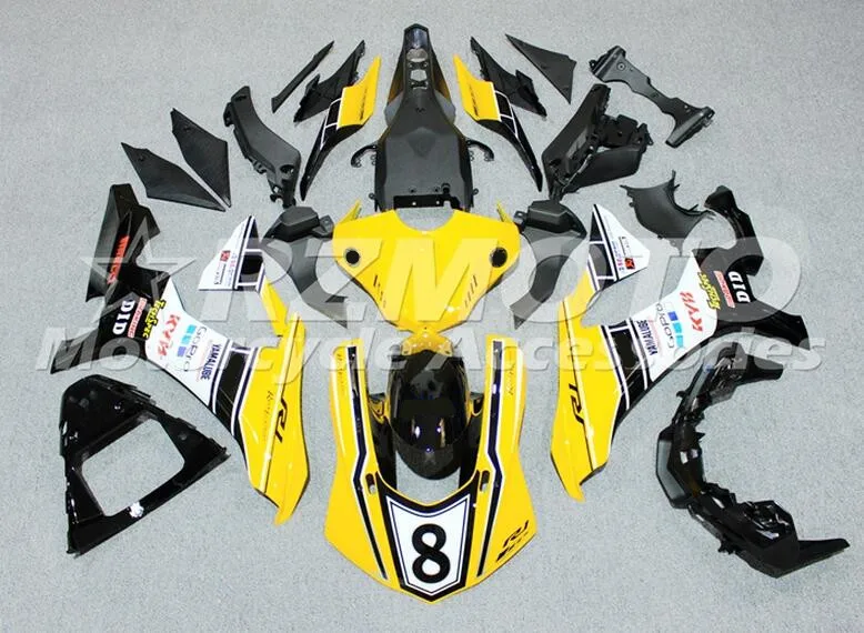 Инжекторный комплект подходит для YAMAHA YZFR1 YZF R1 15, 16, 17, 18, YZF1000 ABS Обтекатели Желтый Черный 8