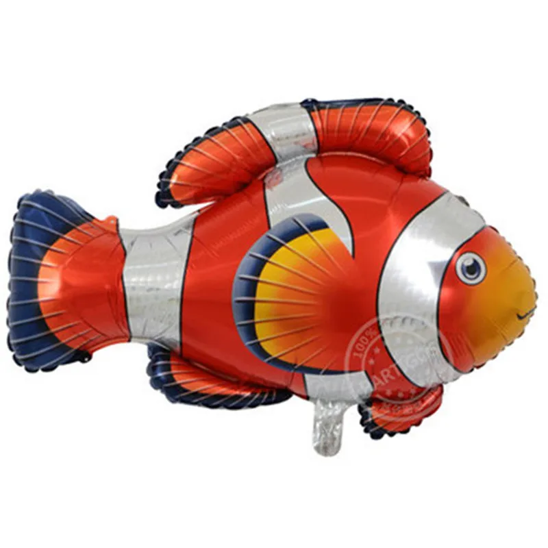 1 шт. большой гиппокамп Осьминог Рыба Акула фольгированный шар океанские животные тематические праздничные детские подарки украшение на день рождения Гелиевый шар - Цвет: red Clown fish