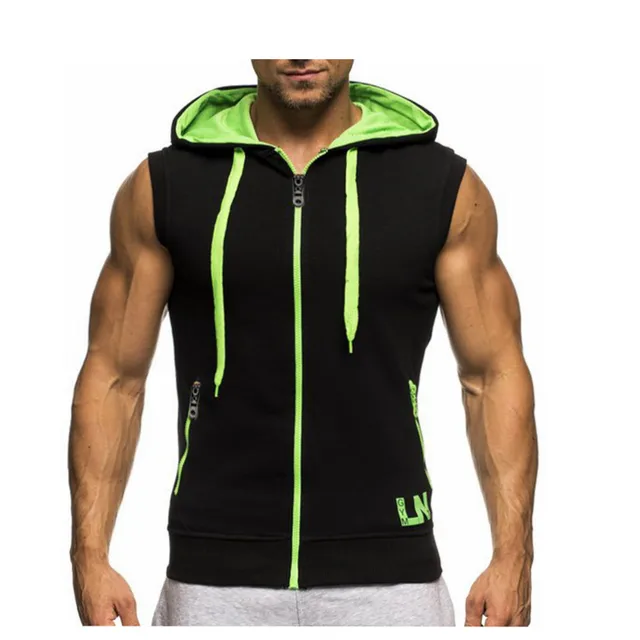 Brand of men's vest casual hooded vest men to join 2018 men's fashion zipper sleeveless hooded