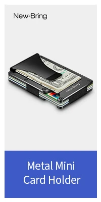 NewBring Металлический Мини зажим для денег модный бренд черный белый держатель для кредитных карт ID с RFID Анти-Вор кошелек для мужчин
