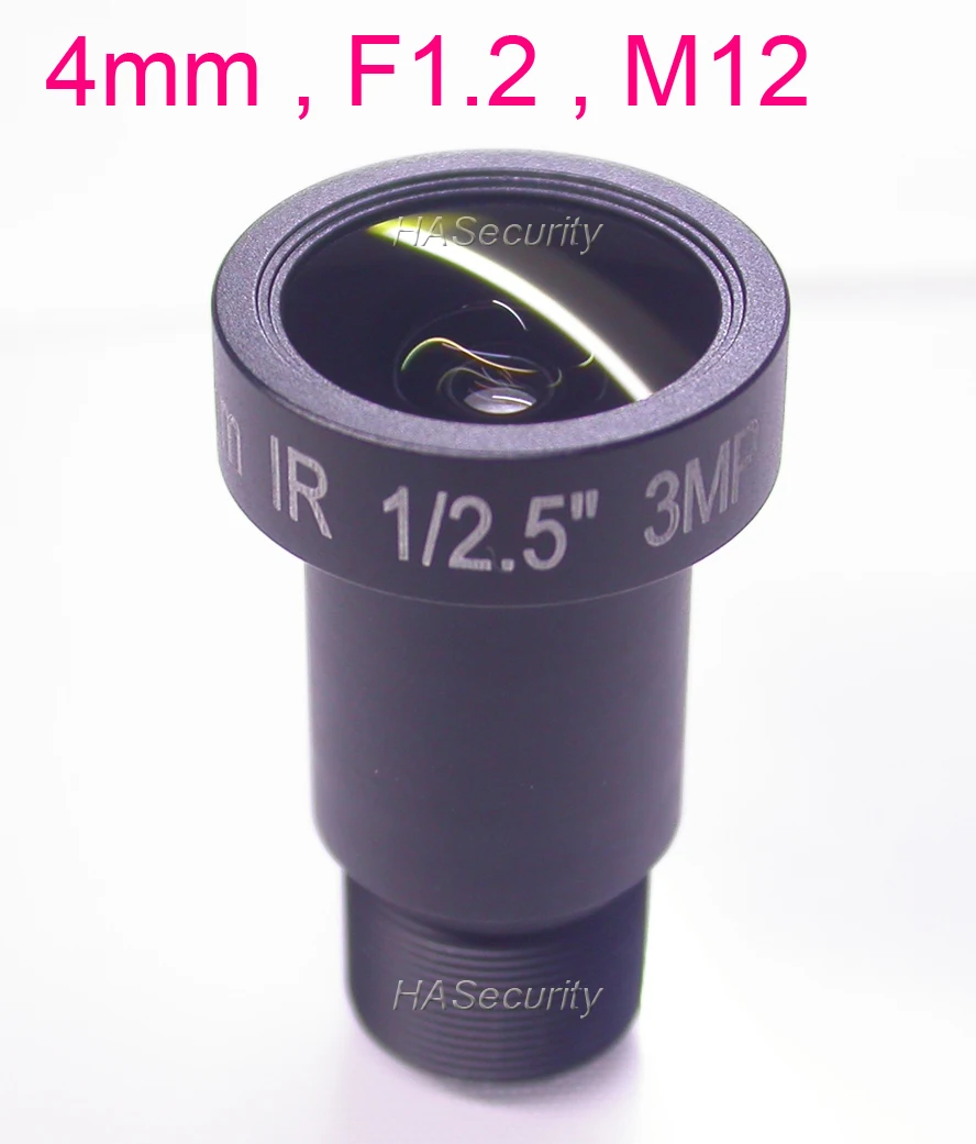 4 мм, F1.2, M12, 1/2. ", 3.0MP F1.2 объектив для установки камеры видеонаблюдения