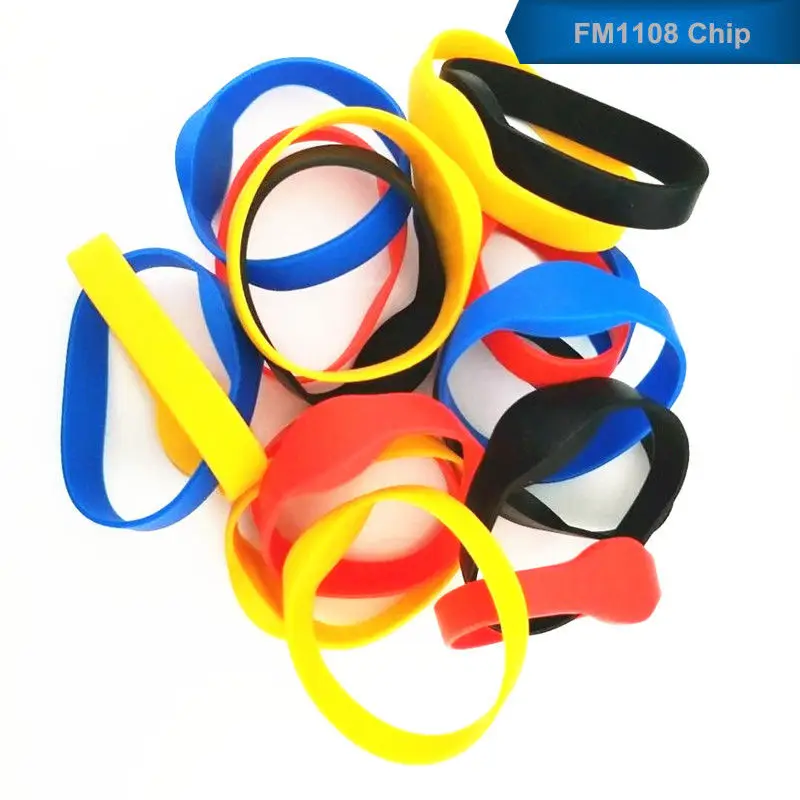 

50pcs RFID 13.56MHz MF 1K S50 ISO14443A IC Waterproof Silicone Wristband Watch Tag Band Access Control Card