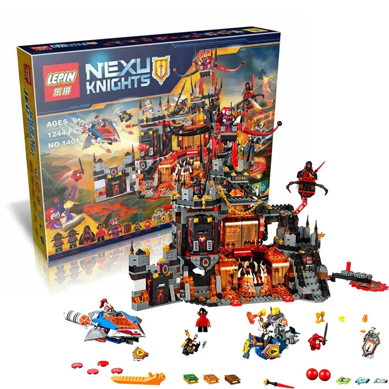 1244Pcs 2016 New font b LEPIN b font 14019 Nexoe Knights Jestros Vulkanfestung Model Building Kit