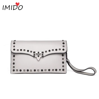 

Vintage rivets clutch female small flap bag Korean fashion shoulder bags for ladies chain crossbody bag handbag luxury leather