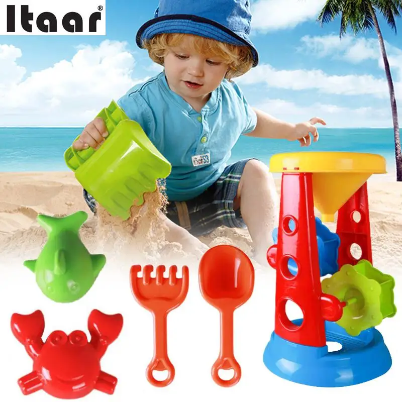 

5pcs/Set Beach Sand Filter Toy Set Sand Playing Tool Sandboxes Outdoor Funny Gadgets Kids Children Colorful