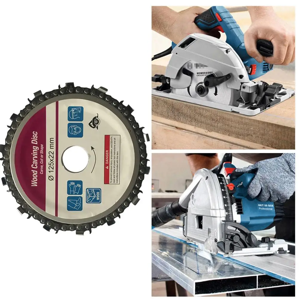 

Multifunctional 5 inch 14 Teeth Wood Carving Disc Chain for 125mm Angle Grinder