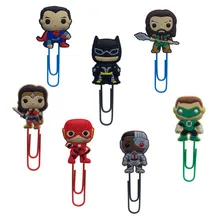 18 шт. фигурку закладки Постер "Супергерои" флэш-Бумага зажимы студент; преподаватель канцелярские diypage держатель подарок для детей