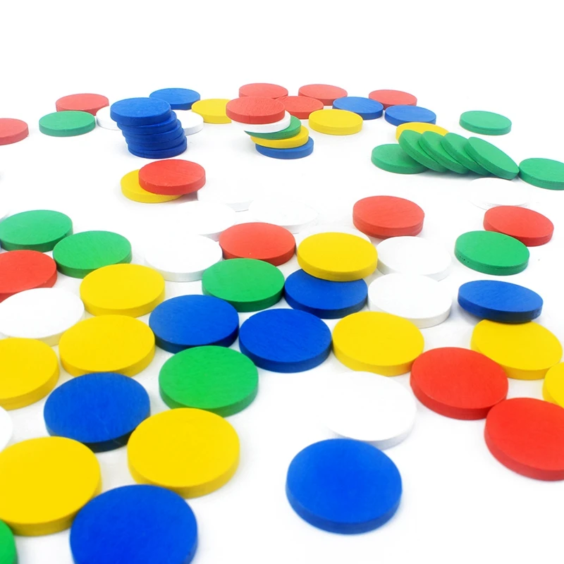 50 Pcs/Lot Montessori matériaux en bois jouet couleurs sens rondes blocs bébé maths jouets développement précoce aides pédagogiques éducatif (lot de 50)