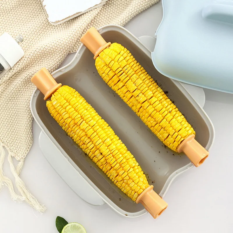 

IVYSHION Multi-Purpose Corn Steamer Microwave Corn Cooker PP Easy Take Out Corn Steam Case Kitchen Tools Double Corn Cooker