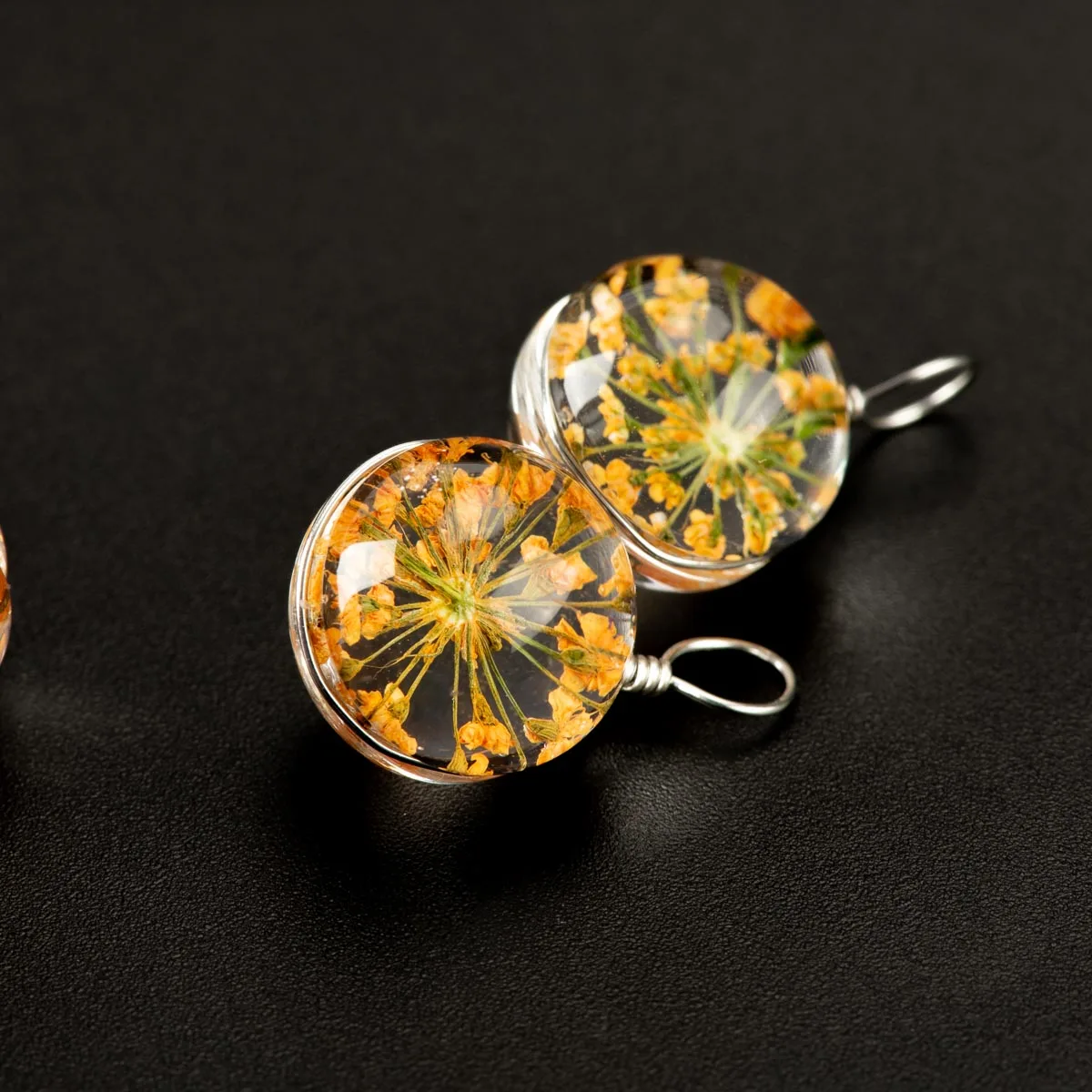 

Natural Dried Flower with Glass Bead DIY Not Natural Stone Beads For DIY Earrings Bracelet Choker Jewelry Making Beads #IZ131