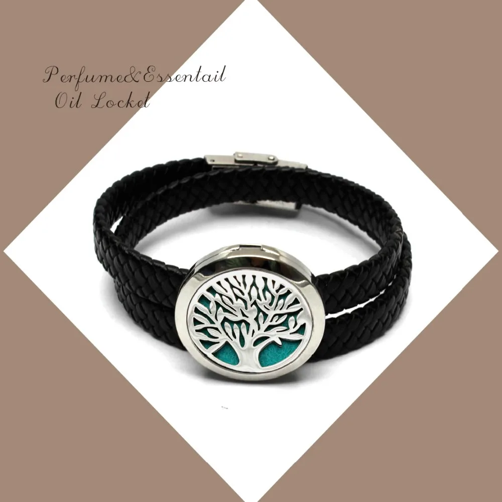 Tree of Life Aroma Diffuser Bracelet 316L Stainless Steel Essential Oil