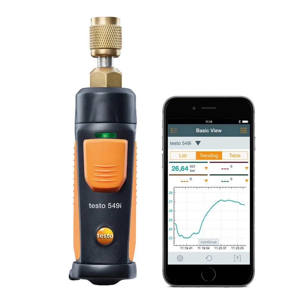 

Testo 549i Wireless Pressure Gauge Remote Pressure Connect Measurement Manometer for Refrigerant Bluetooth Smart Probe APP