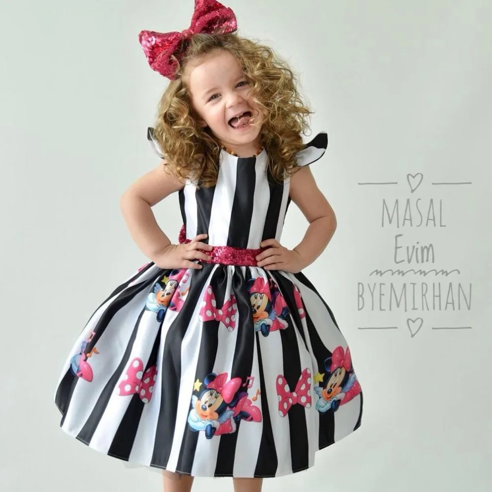 

Summer Kids Baby Girls Dress Minnie Mouse Dresses For Girls Princess Cartoon Dress Birthday Party Children Clothes Kids Costume