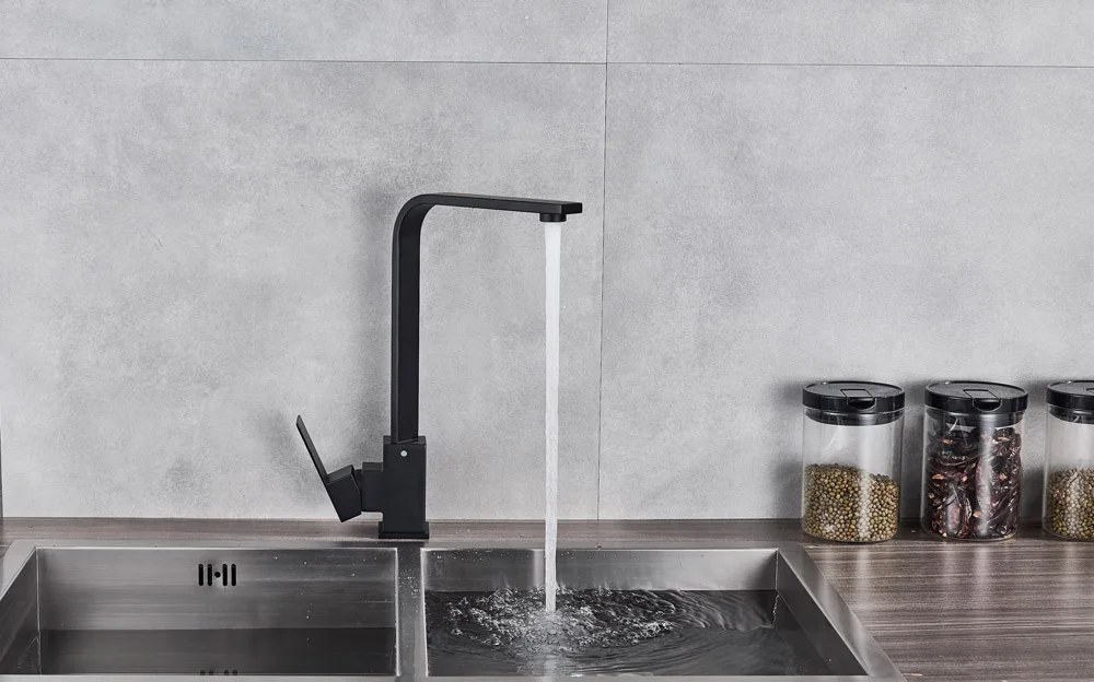 Brushed Nickel Kitchen Faucet Single Lever Bathroom Kitchen Mixer Tap Deck Mounted Bathroom Kitchen Hot and Cold Water Tap Cran