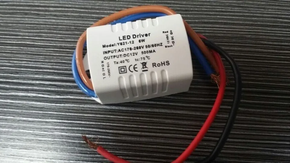 

1 piece 500 Ma Led Driver AC 170-260 V DC12V 6W Lamp Light Driver Power Supply Lighting Transformer for E27/ E14 LED lights