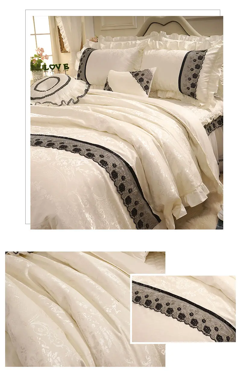 black lace wedding bedding set king size 04