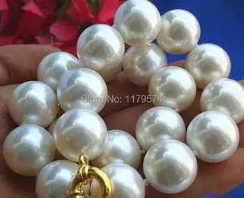 

Discount!!Charming!14mm south sea White Shell Pearl Necklace AAA 18" beads jewelry making AAA+++ about30pcs/strands Wedding gift