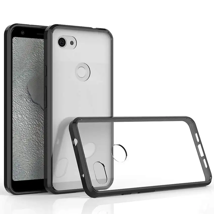 

Hybrid Shockproof Cover Air Cushion Bag Case With Acrylic Crystal Clear Back Shell For Google Pixel 3A / Google Pixel 3A XL