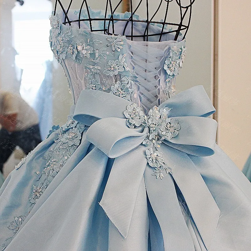 Очаровательное бальное платье из органзы с кружевными кристаллами и рюшами голубое свадебное платье с цветным Vestido de noiva
