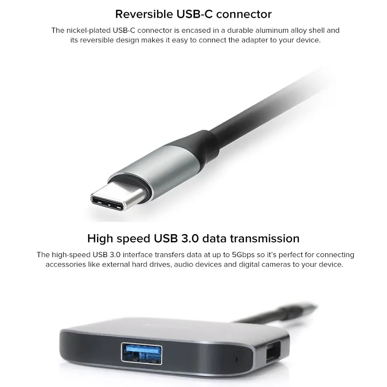 JCPAL USB C VGA и 2 порта адаптер с 1 портом 3 0 сплиттер переключатель Type 1920*1200