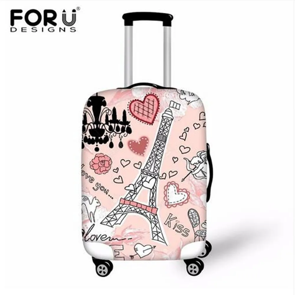 

FORUDESIGNS Eiffel Tower/Retro Printed Luggage Protective Cover Elastic Anti-theft Covers for Suitcase Zipper Closure Convenient