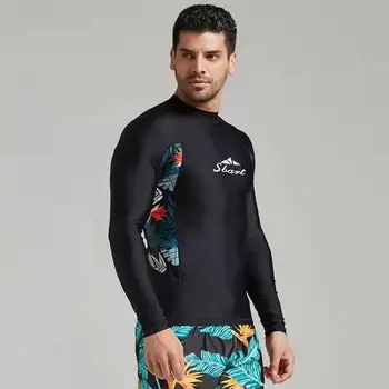 

SBART 2019 long sleeves swimwear rashguard surf clothing diving suits shirt swim suit spearfishing kitesurf men rash guard