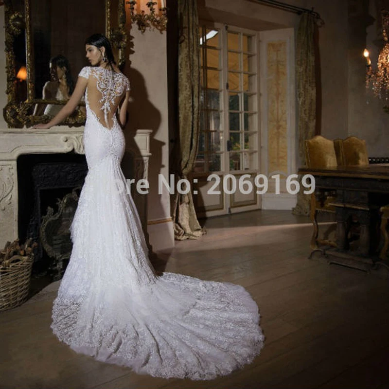 Vestido de noiva Белая Кружевная аппликация с рукавами крылышками романтичное