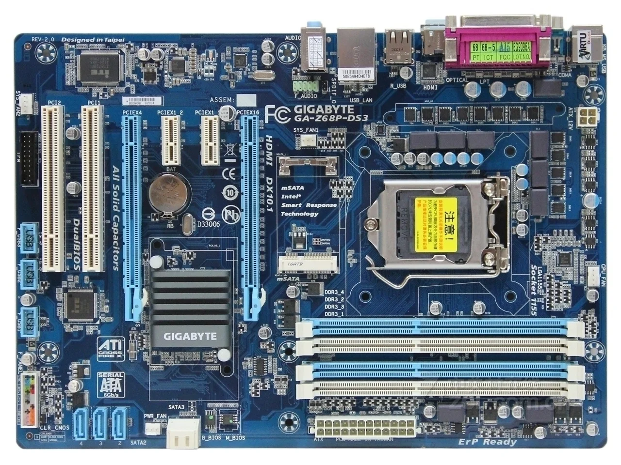 Оригинальная Материнская плата Gigabyte GA-Z68P-DS3 LGA1155 DDR3 32G для Intel Z68 Z68P-DS3, материнская плата SATA III II PCI-E 3,0