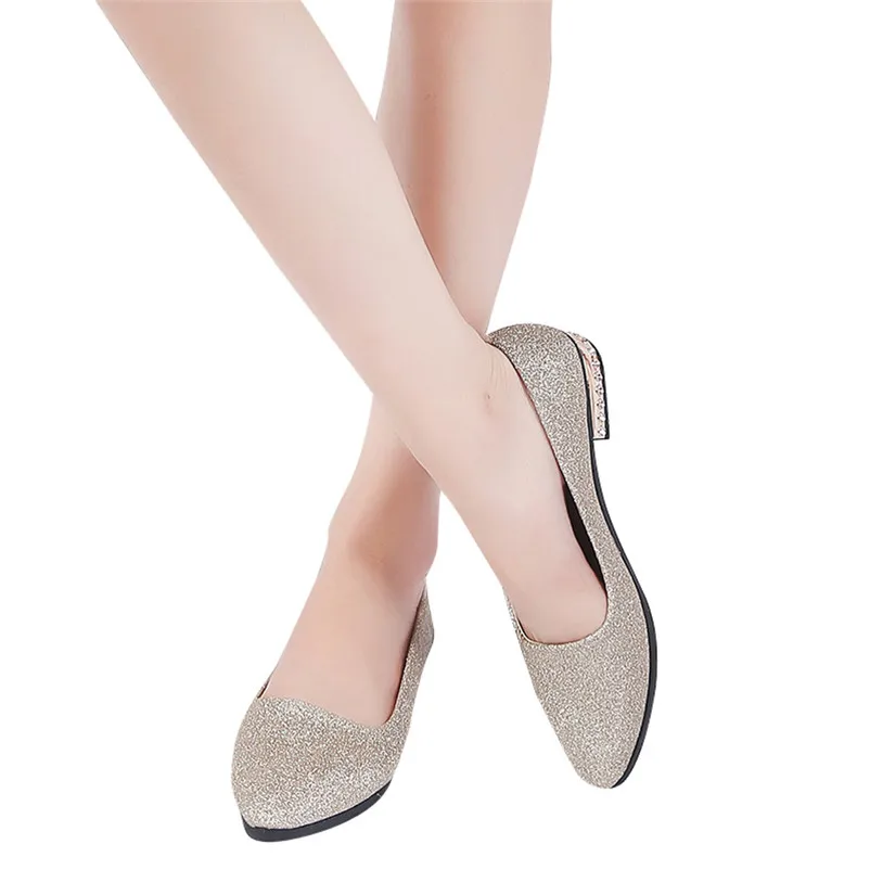 

2018 Spring New Ladies Flat Shoes Casual Women Ballet Shoes With low Heel Comfortable Pointed Toe Flat women Loafers shoes #40A