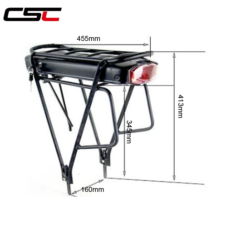 Sale Electric Bicycle 10/13/17.5Ah 36V 48V Rear Rack Battery for eBike Lithium Battery + Double Layer Luggage Rack 4