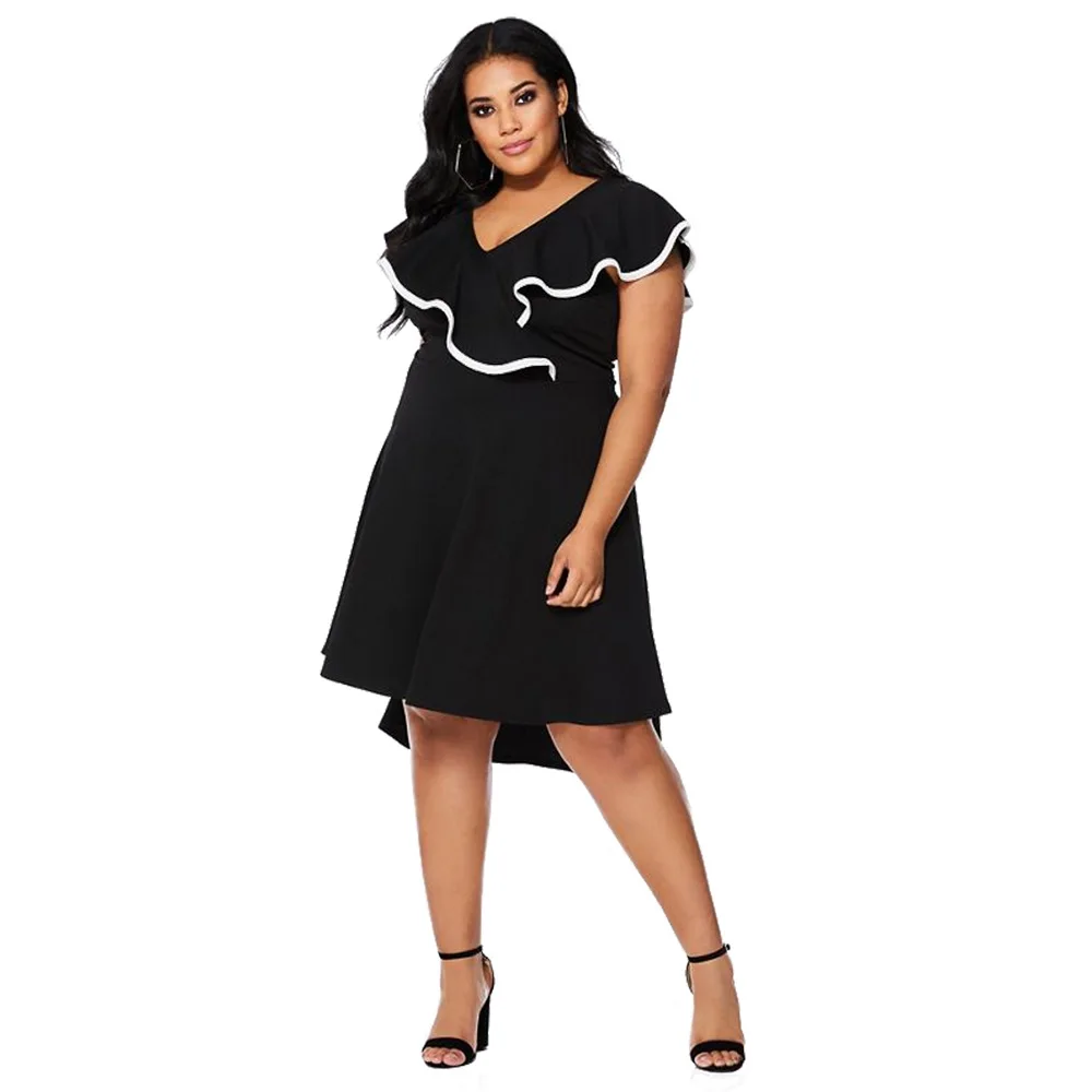 

Frill Dip Hem Plus Size Dress High-low Frill Dip Hem Makes