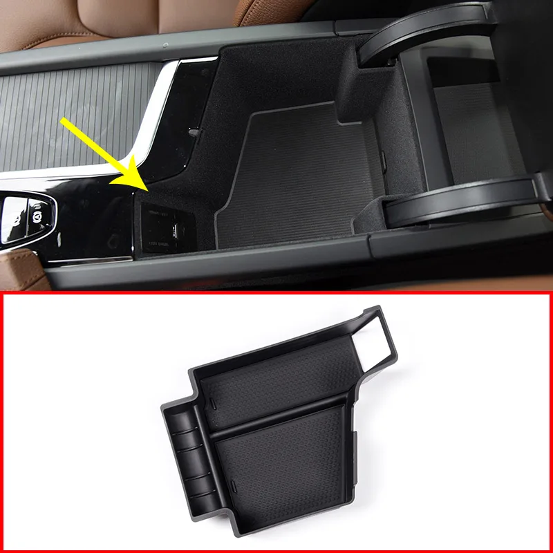 Черный Центральная коробка для хранения Контейнер держатель лотка для Volvo XC60 2018 для Volvo S90 XC90 V90CC 2017 2018 автомобильные аксессуары