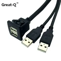 2 Порты Dual USB 2,0/usb3.0 расширение AUX флеш крепление Автомобильный кабель-удлинитель для автомобилей Грузовик Лодка мотоциклов dashboard Панель