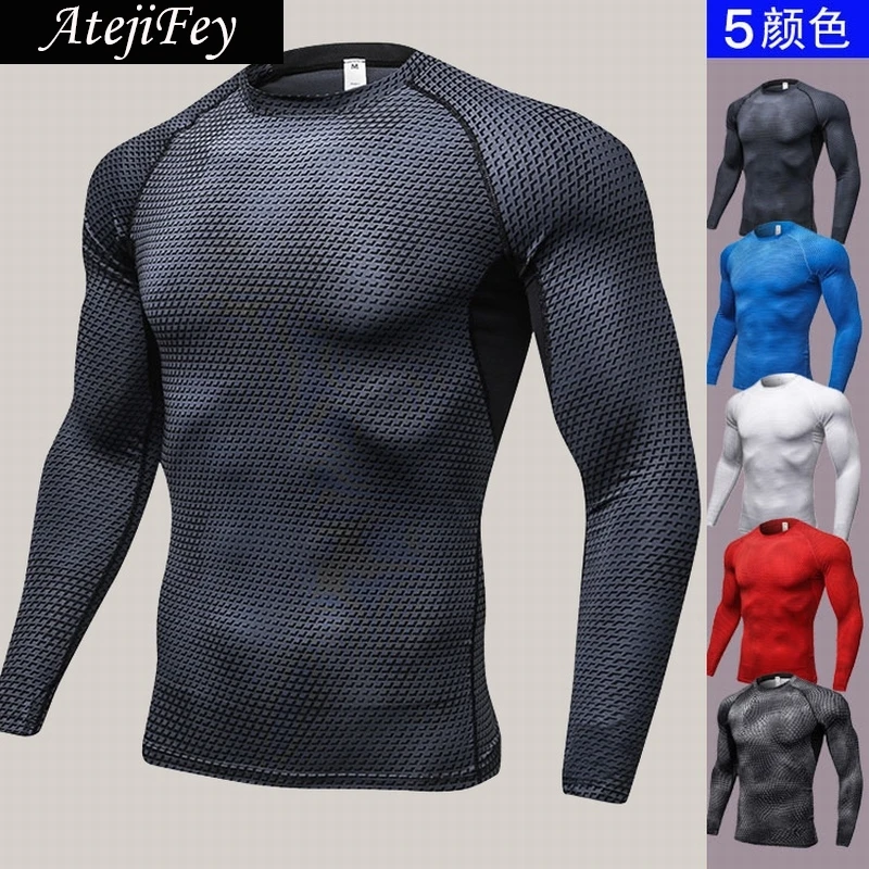 Buy Compression Long Sleeve T Shirt Man Elastic Tight