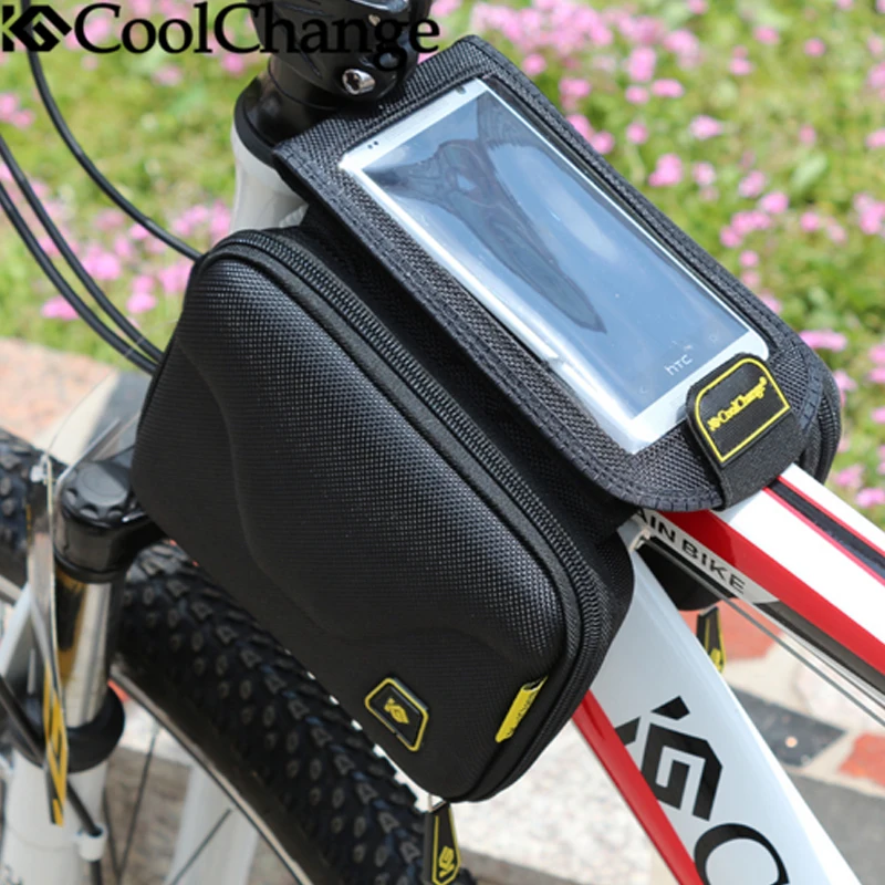 Top 2017 NEW Cycling Bike Bicycle Bag Tube Top Front Frame Bag Pannier Double Pouch for 5in Cellphone 4