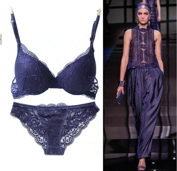 6 Colors Set Push Up Solid 32A-38C Bra Women Deep V Lace Decro Underwire Outfit Sexy Lace Bra Set For Free Shipping underwear sets sale
