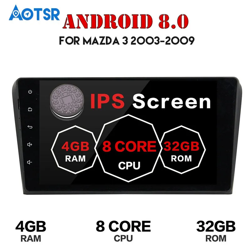 Best 10.1 Inch Android 7.1 8.0 Car GPS navi multimedia For Mazda3 2003-2009 no DVD player tape recorder unit car radio 4