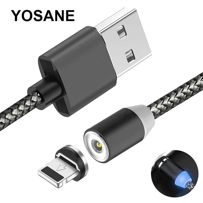 

LED Magnetic Cable for iPhone X 8 7 6 Plus ipad Air Fast Charging Wire Charge Cable for iPhone 6 6s 5 5s LED Magnet Charger Cord