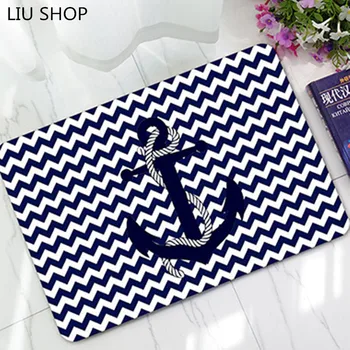 

LIU navy style anchor doormat nautical hallway kichten bathroom carpet rubber non slip mat study entry decoration water rug