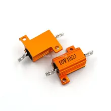 Resistor de alumínio do fio 10r 10rj, 2 peças rx24 10w 10rj revestimento de metal resistor de ouro 10w dissipador de calor de alumínio resistência
