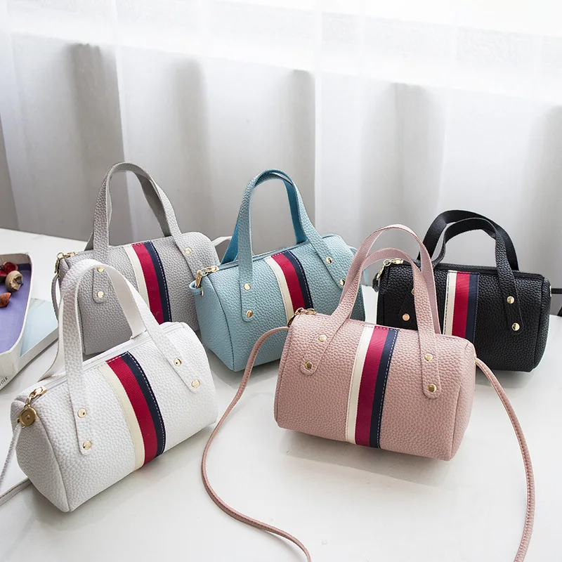 

Limited Time Promotion! PU Stripe Women's Bag Zipper Purse 2019 New HandPurse Luxury Leather Tote Fashion Designer Messenger Bag