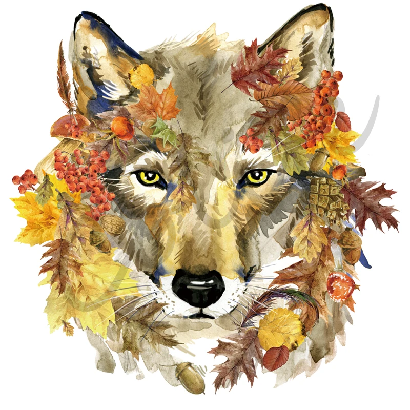 Wolf Patches T-shirt Dresses Patches For Clothing 22x22cm A-level Washable Heat Transfer DIY Accessory Decoration1