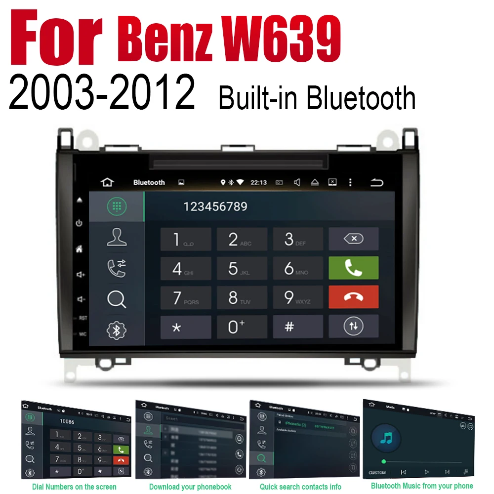 Android 2 Din Авто Радио DVD для Mercedes Benz W639 2003~ 2012 NTG автомобильный мультимедийный плеер gps навигационная система Радио стерео