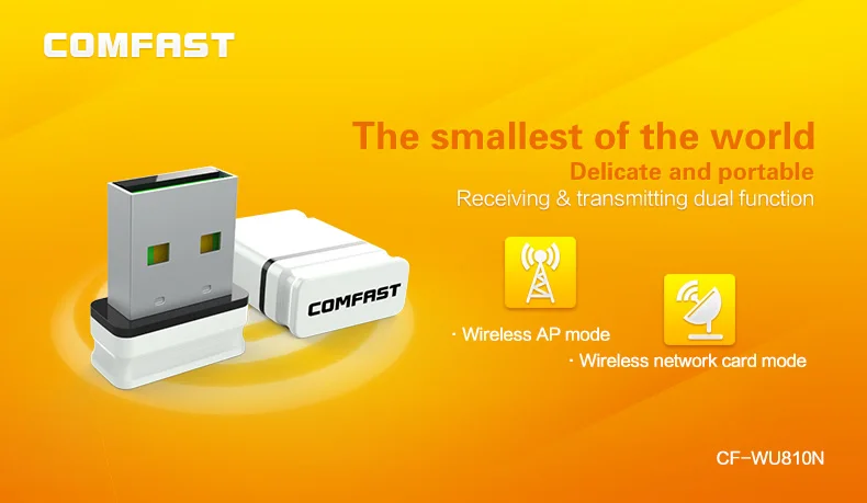 2 шт. Comfast adaptador Wi-Fi CF-WU810N рецептор wifi usb Wi-Fi адаптер Wi-Fi точка доступа RTL8188EU чипсет Беспроводной Wi-Fi dongle