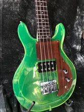 Good quality Acrylic electric guitar green color Dan style rosewood pickguard Fix bridge crystal electric bass guitar