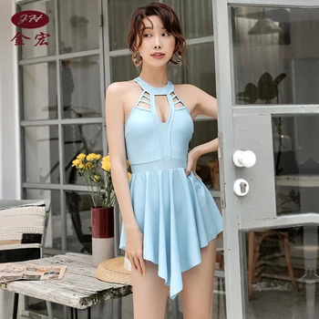 

JH female swimsuit 2019 new women's one-piece skirt style novel slimming swimwear hot spring bathing suit swimming suit