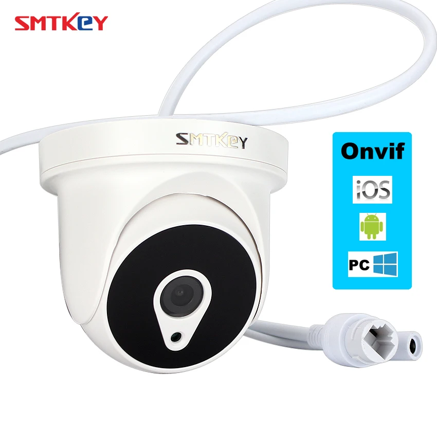 Onvif 720 P 1MP Проводная ip купольная камера фиксированная 3 6 мм объектив шт. Массив ИК